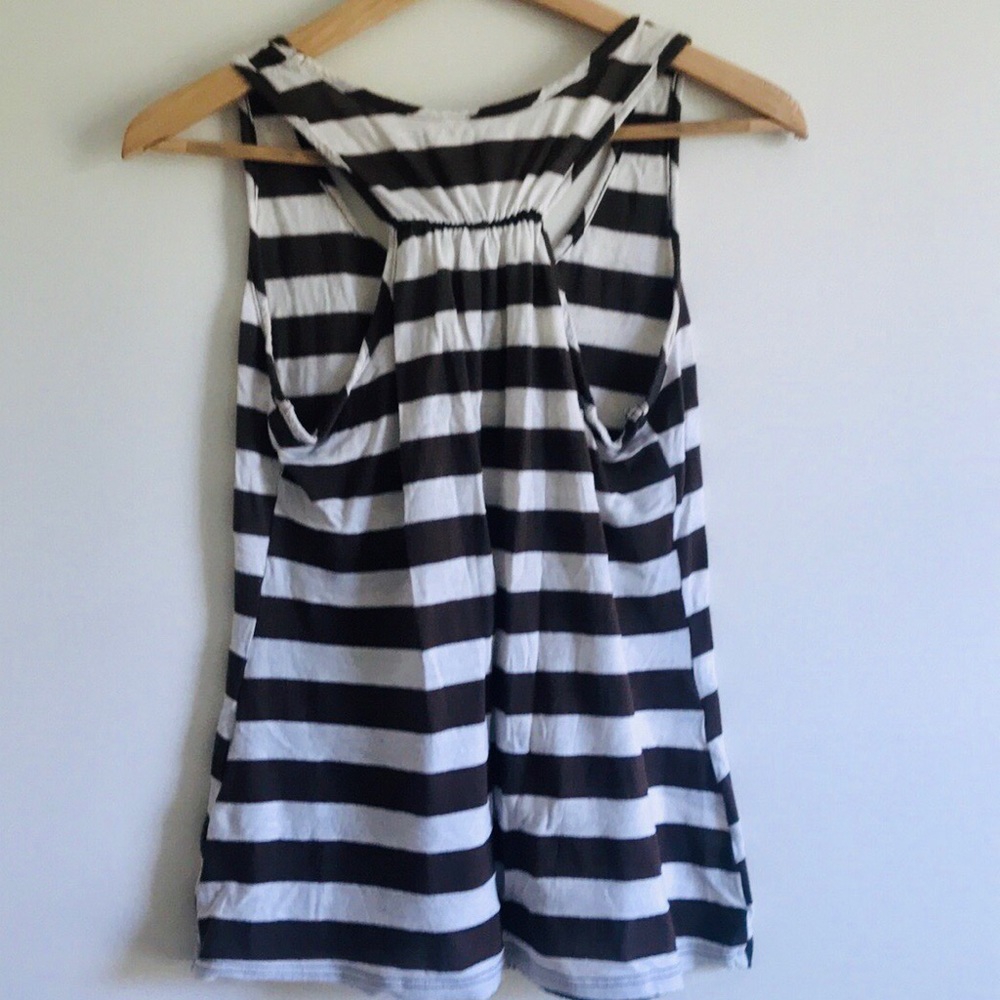 BROWN STRIPED RACERBACK TANK TOP - Picture 6 of 6